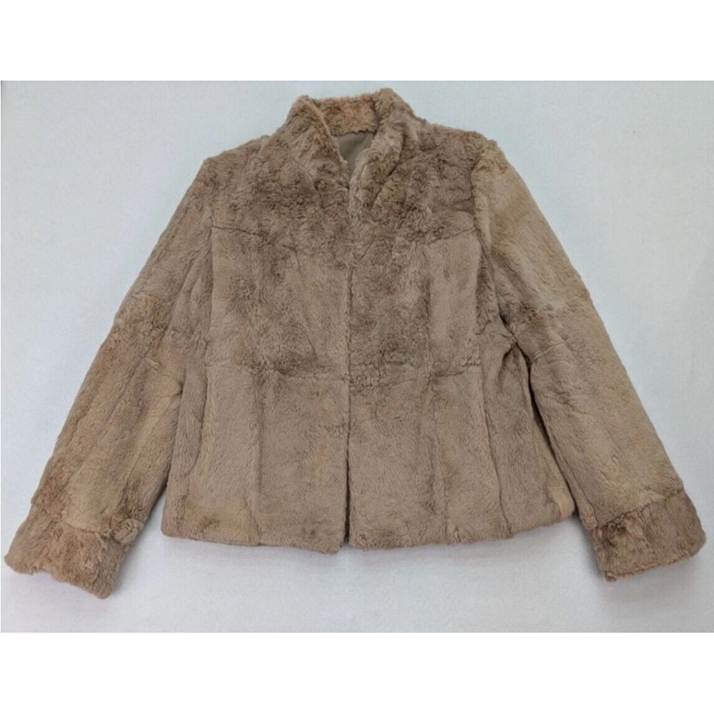 Genuine Rabbit Fur Coat Tan
